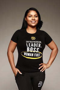 Woman First Relaxed Fit Slogan T-Shirt