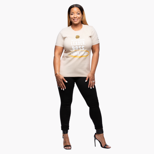 Woman First Relaxed Fit Slogan T-Shirt